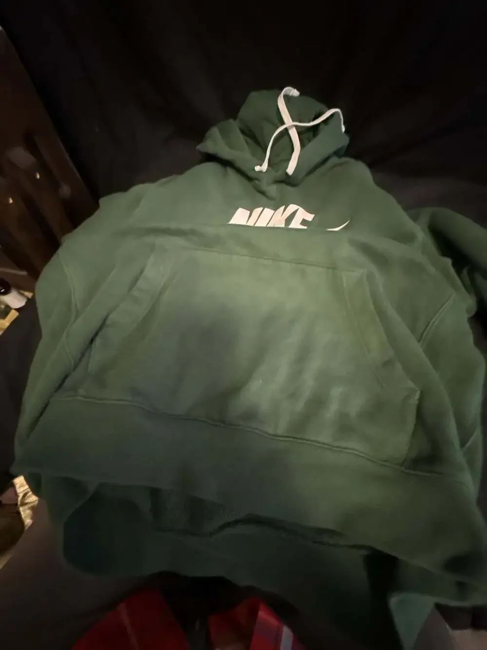 Nike Sportswear Club Fleece Pullover Hoodie - Green/White, Size Large